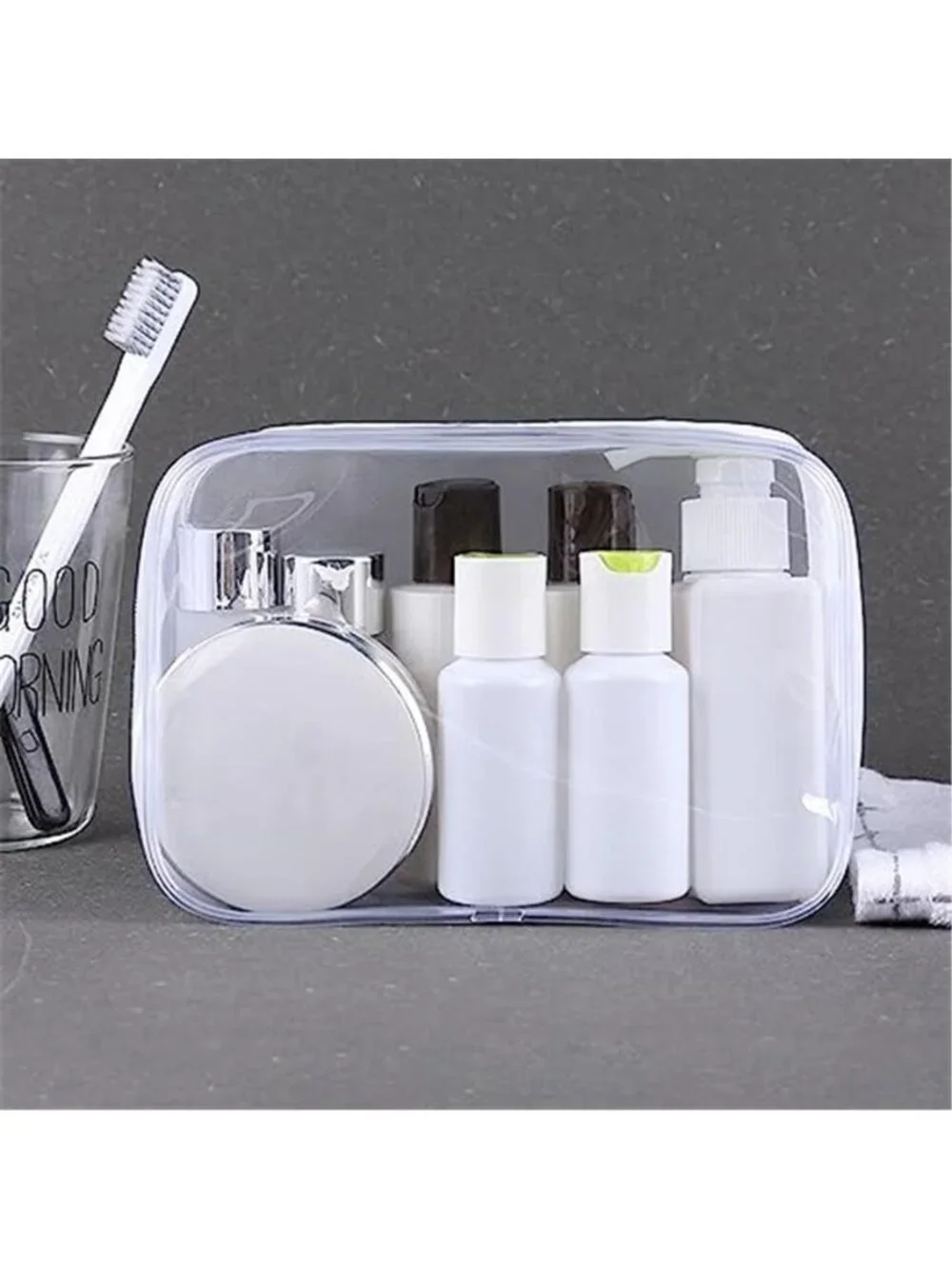 20 Pack Clear Cosmetic Bags Waterproof Travel Toiletry Makeup Zipper PVC Pouches